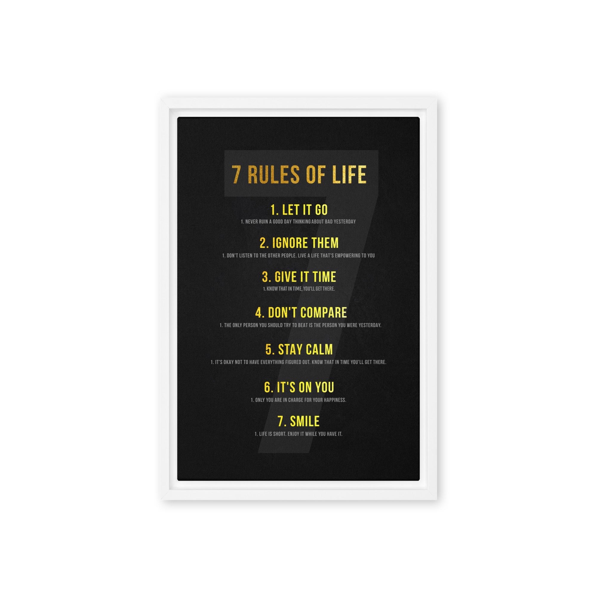 7 Rules Of Life - Ambitioncanvas.com
