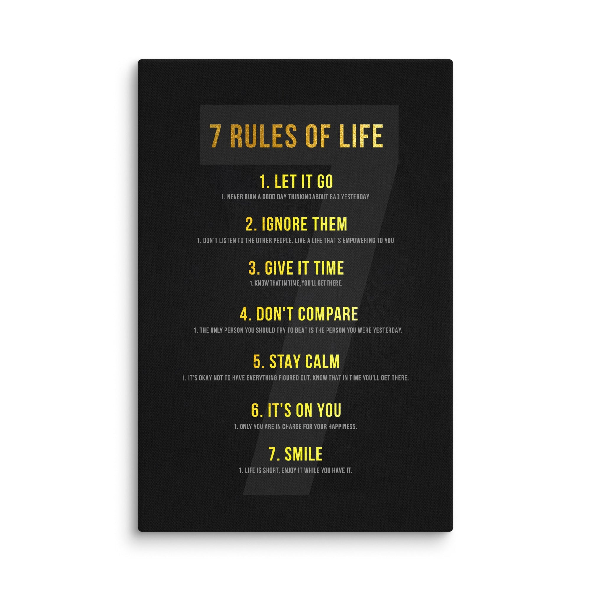 7 Rules Of Life - Ambitioncanvas.com