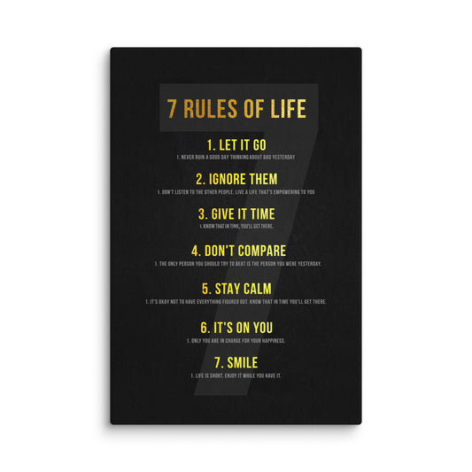 7 Rules Of Life - Ambitioncanvas.com