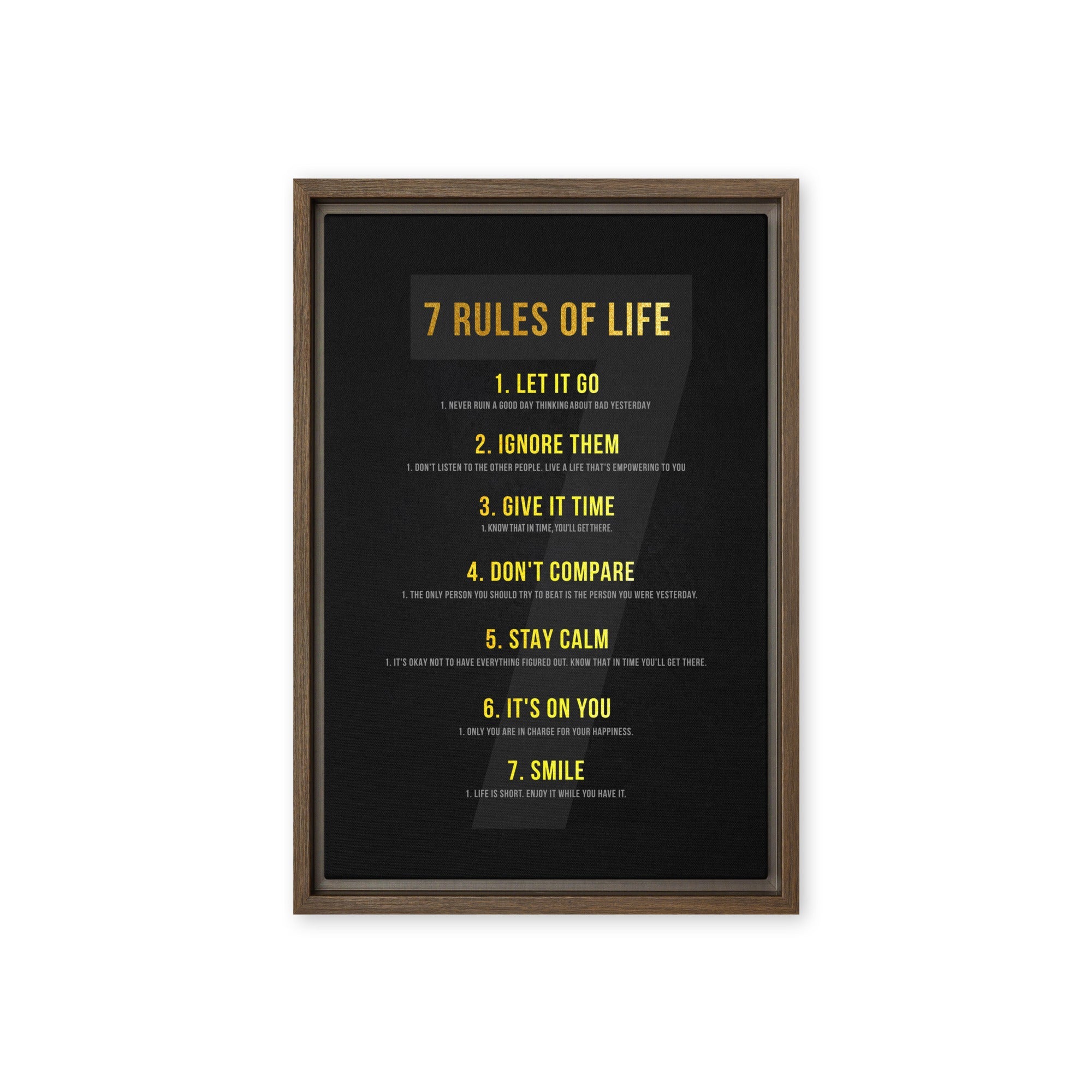 7 Rules Of Life - Ambitioncanvas.com