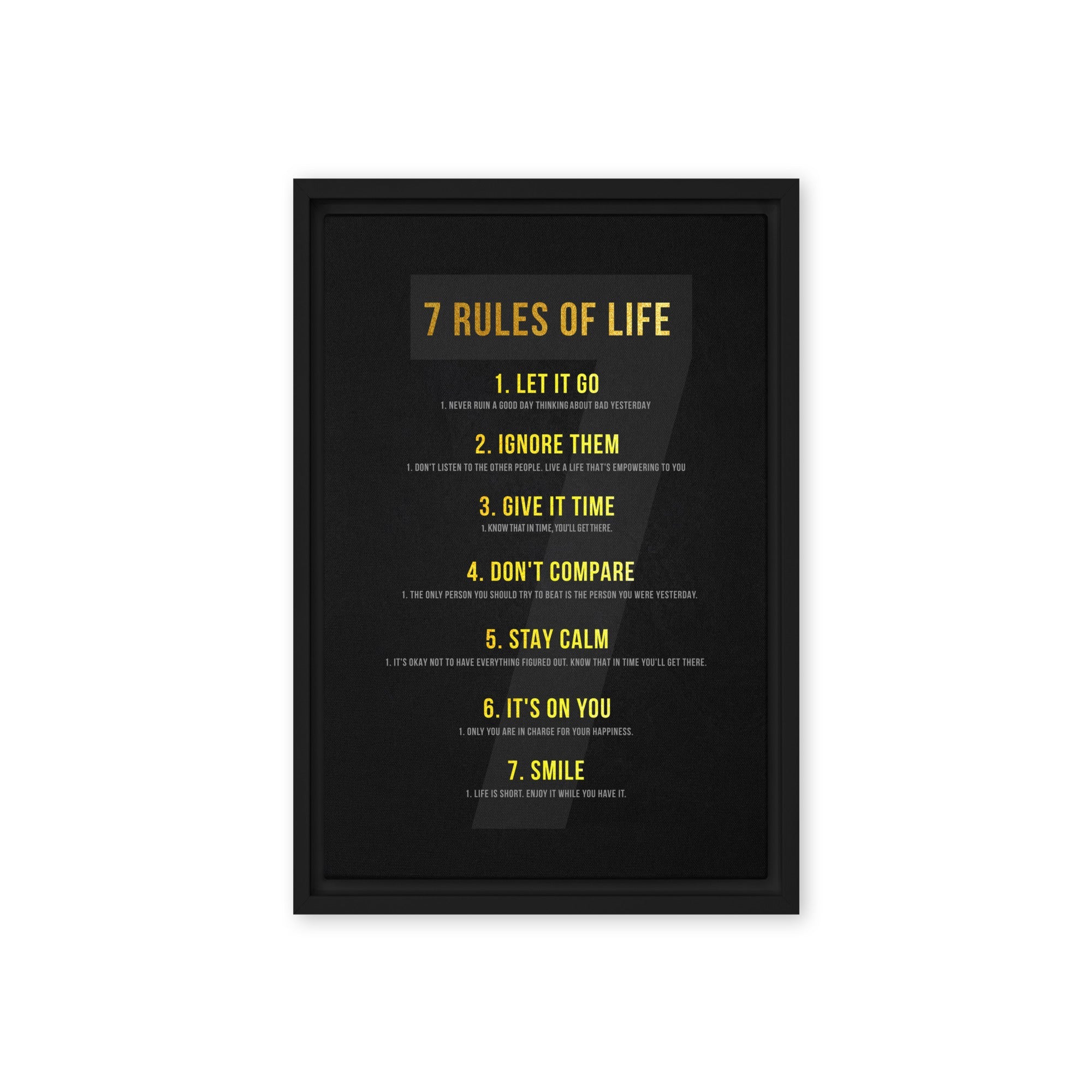 7 Rules Of Life - Ambitioncanvas.com