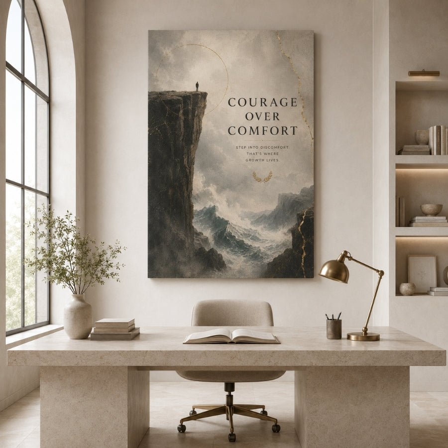 Courage Over Comfort - Ambitioncanvas.com