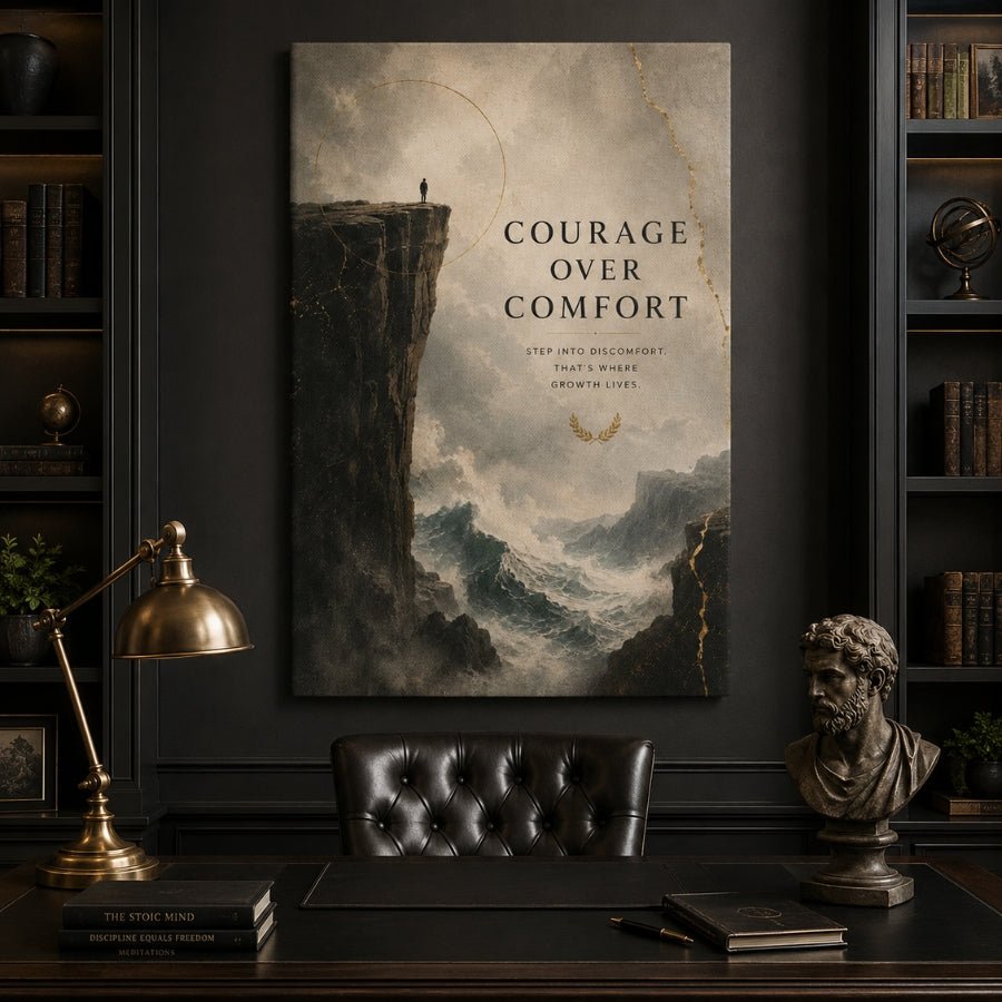 Courage Over Comfort - Ambitioncanvas.com