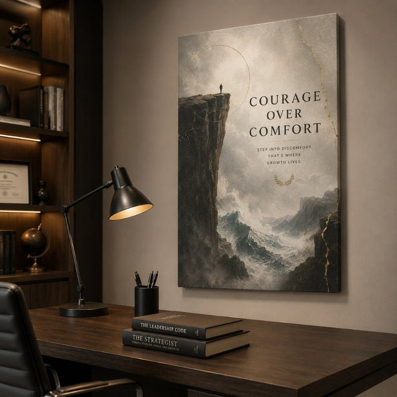 Courage Over Comfort - Ambitioncanvas.com