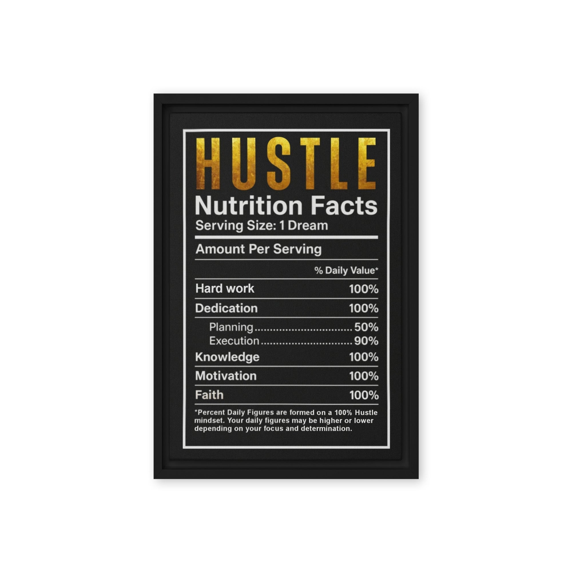 Hustle Nutrition Facts - Ambitioncanvas.com