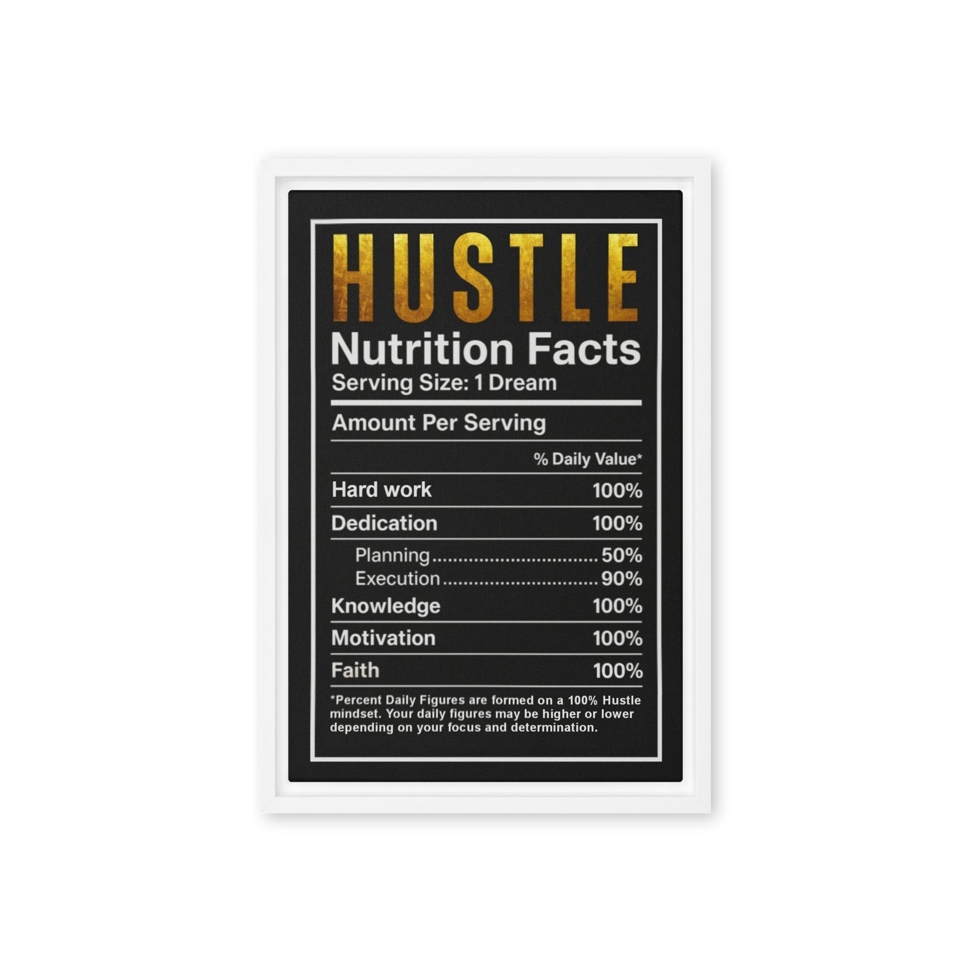Hustle Nutrition Facts - Ambitioncanvas.com